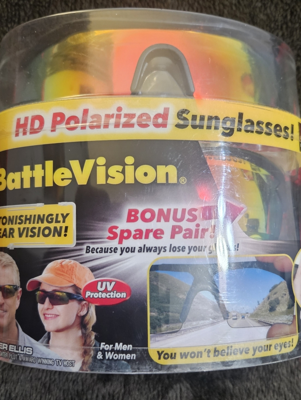 BattleVision Sunglasses As Seen on TV HD Polarized 2 Pairs, Eliminates Glare, Op